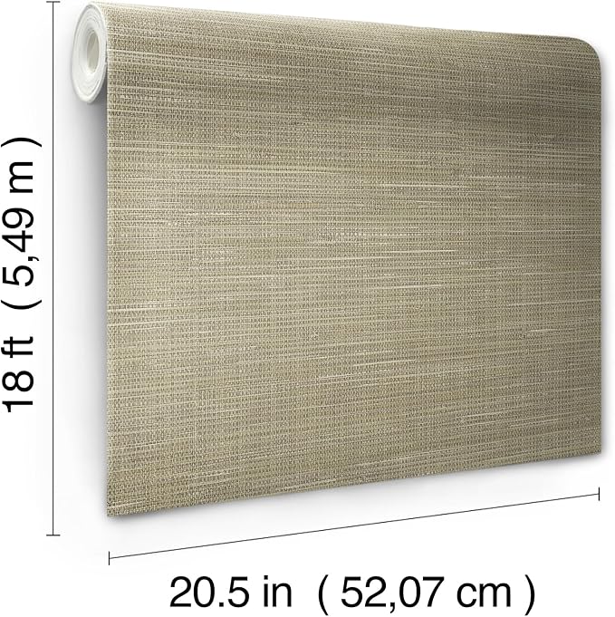 NuWallpaper Neutral Grasscloth Peel and Stick Wallpaper, Textured Removable - Image 2
