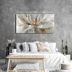 Flower Wall Art Vintage White Floral Canvas Pictures Abstract Blooming Flower - Image 3