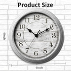 Wall Clock, 9 Inch Silent Wall Clocks Battery Operated, Decorative Clocks - Image 2