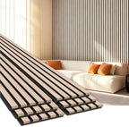 EVERECO 6 Pack Wood Slat Acoustic Wall Panels 92.5" × 7.87", 3D Sound Absorbing by Unknown