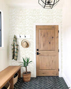 Peel and Stick Wallpaper Boho Wallpaper 17.3" x 393" Geometric Beige and White - Image 7
