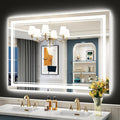 50x36 LED Bathroom Mirror with Lights, Backlit and Front Lit Anti-Fog Lighted by Awandee