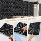 Heikki 30 Pack 3D Wall Panel for Interior Wall Décor, PVC Flower Textured Wall - Image 3