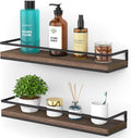 Meangood Floating Shelves Wall Mounted Set of 2, Rustic Wood Wall Storage by Meangood