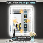 28x36 LED Bathroom Mirror with Lights, Backlit and Front Lit Anti-Fog Lighted - Image 5