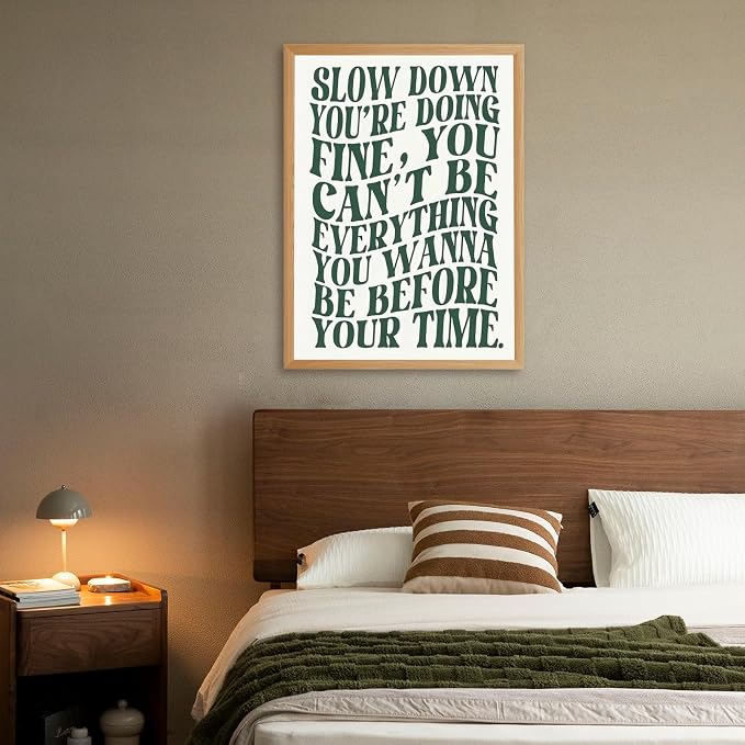 Green Wall Art Pop Music Vienna Lyrics Poster Slow Down Youre Doing Fine Canvas - Image 6