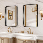 48X32 Inch Metal Black Framed Bathroom Mirror - Image 8