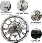 The B-Style Large Wall Clock 24 inch Moving Gear Wall Clock Oversized Vintage - Image 4