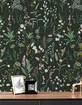 JiffDiff Floral Wallpaper Peel and Stick 17.3"x118" Dark Farm Wildwood Stick on by wallpaper