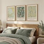 Framed William Morris Sage Green Wall Art Set of 3, Vintage Nature Green Floral - Image 2