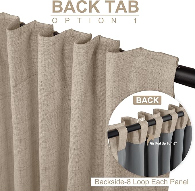 100% Blackout Shield Linen Blackout Curtains - Image 3