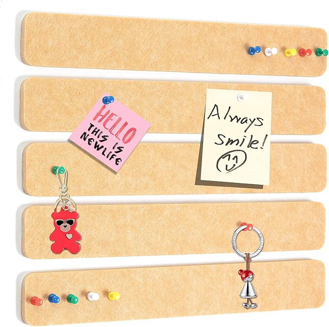 5 Pack Felt Pin Board Bar Strips Bulletin Board by SayHellotoGoodLife