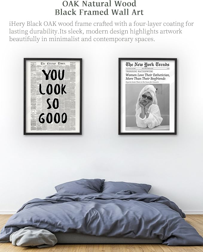 iHery Premium Natural Black OAK Wood 12x16in You Look So Good Trendy - Image 7