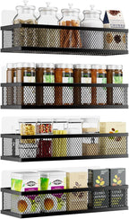 Spice Rack Wall Mount, 4 Pack Pantry Door Organizer & Hanging Storage Baskets by Umomi