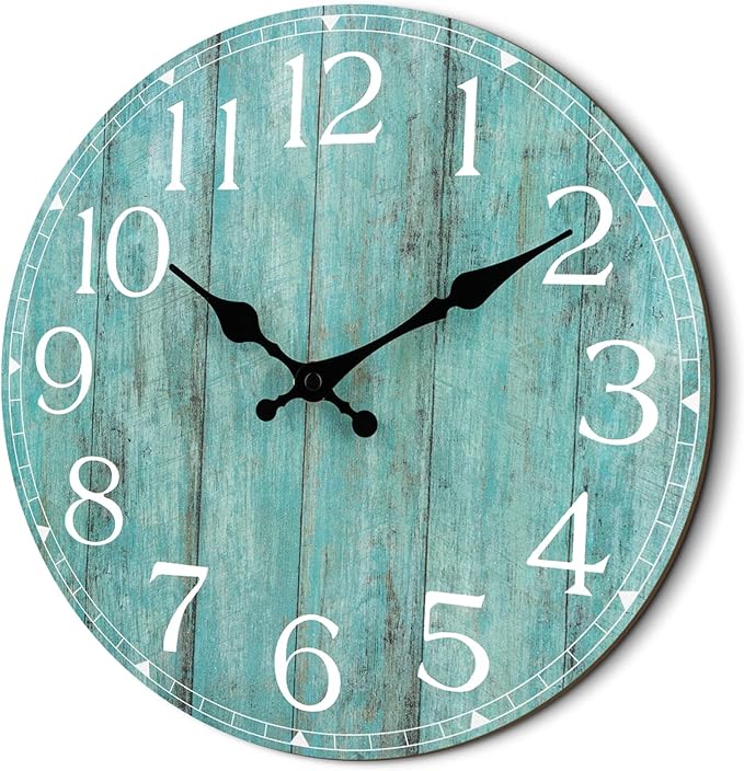 14 Inch Teal Wall Clock by HYLANDA