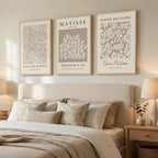 Framed Large Matisse Canvas Wall Art Set of 3, Vintage Neutral Abstract Floral - Image 2