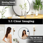 SCWF-GZ 24" Round Mirror Circle Wall Mounted Hanging or Against Wall Aluminum - Image 5
