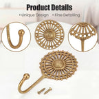 IndianShelf Solid Brass Boho Decorative Wall Hooks - Image 6