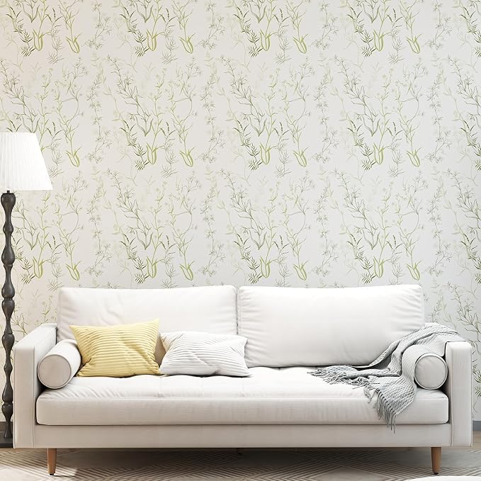 Timeet Floral Peel and Stick Wallpaper Botanical Wildflower Self Adhesive Wall - Image 3