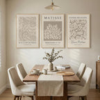 Framed Large Matisse Canvas Wall Art Set of 3, Vintage Neutral Abstract Floral - Image 4