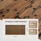 OUZUGIE 2 Pack 96x48 Inch Natural Bamboo Wall Panel – Brown Burned Pole Wrap - Image 2