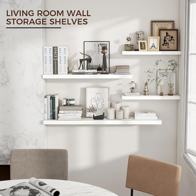 Venusmiles Floating Shelves for Wall 24 inch Long, Engineered Wood Wall Shelves - Image 5