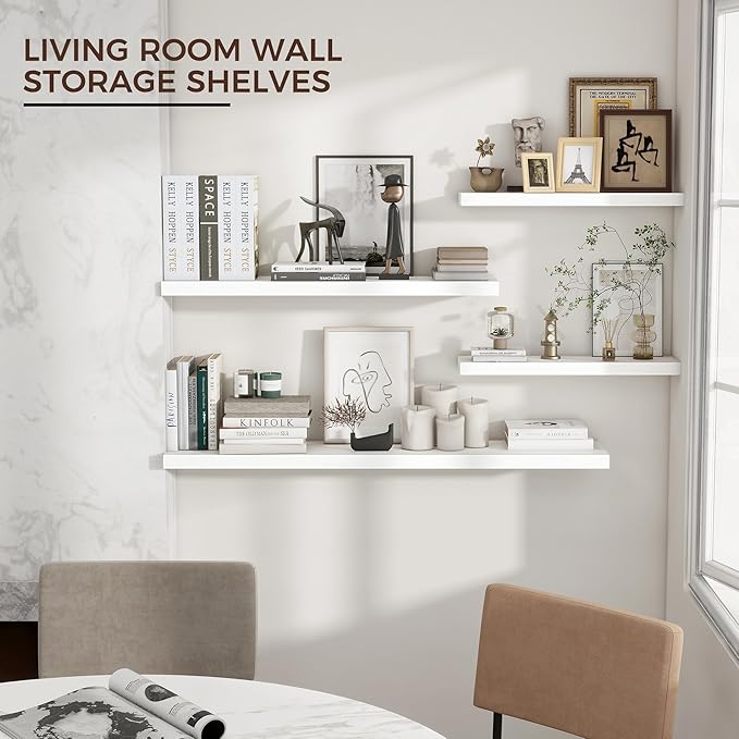 Venusmiles Floating Shelves for Wall 36 inch Long, Engineered Wood Wall Shelves - Image 6
