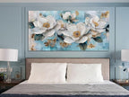 Ardemy Flower Wall Art for Living Room White Floral Canvas Art Wall Decor - Image 4
