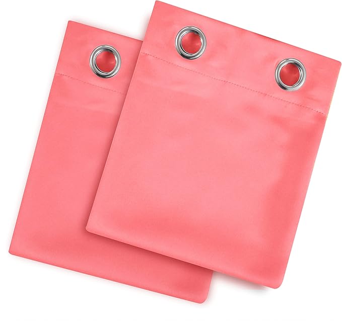 LEMOMO Blackout Curtains 38 x 84 inch/Coral Curtains Set of 2 Panels/Thermal - Image 9