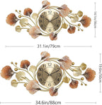 Modern 35''x20'' Metal Wall Clock Featuring a Silent Movement and Creative - Image 2