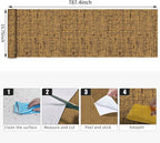 15.75"x787.4" Brown Grasscloth Wallpaper Peel and Stick Removable Textured Wall - Image 9