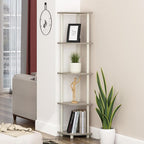 Furinno TURN-N-TUBE Corner Shelf, 5-Tier Corner Bookshelf, Open Storage Shelves - Image 2