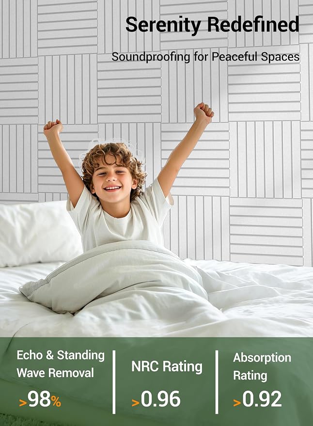 Waister 12 Pack Soundproof Wall Panels, 0.47 inch Thicker High Density Acoustic - Image 4