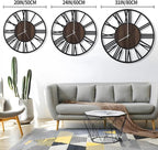 LEIKE Large LED Wall Clocks, Non Ticking, Battery Operated Rustic Round Modern - Image 3