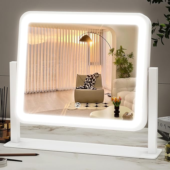 ROLOVE 14"x12"Vanity Mirror, Lighted Makeup Mirror by ROLOVE