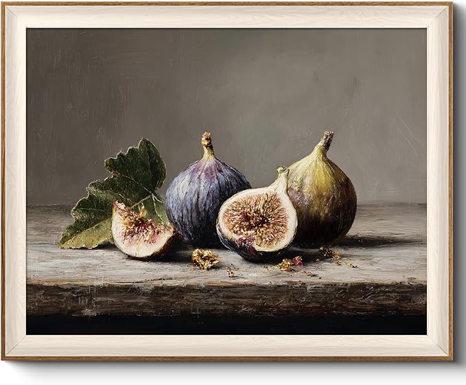 VIYYIEA Framed Wall Art for Living Room, Still Life Fig Canvas Prints, Rustic by VIYYIEAART