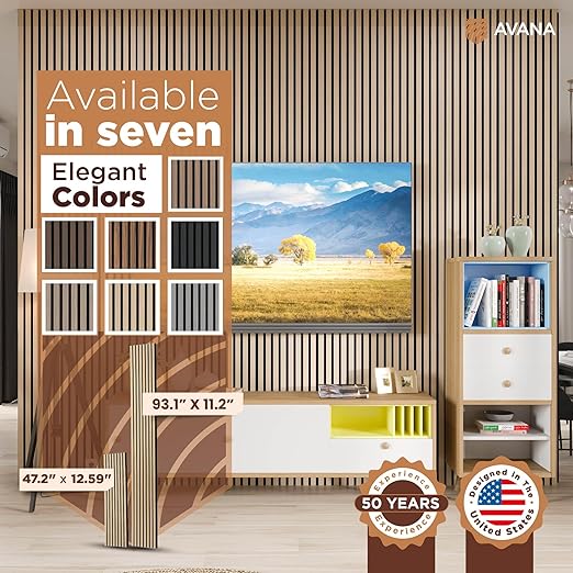 Avana Modern Acoustic Wood Wall Panel –93.2x11.25 Inch Panels – Fits 94x12 - Image 7