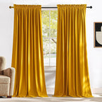 NICETOWN Yellowish Gold Velvet Curtains 84 inches Long by NICETOWN
