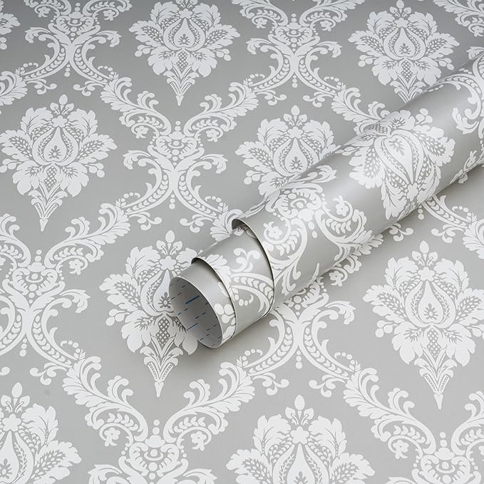 Peel and Stick Wallpaper Grey and White Contact Paper by Micpolo