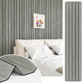 Grey Wood Wall Slat Panels Peel and Stick 3D Textured Fluted Wood Panels by STICKEEP