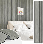 Grey Wood Wall Slat Panels Peel and Stick 3D Fluted Wood Panels by STICKEEP