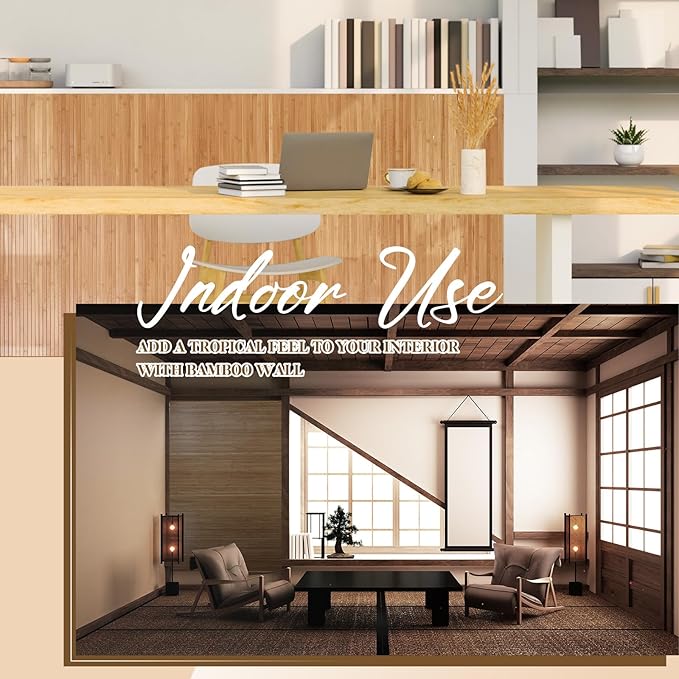 Juexica 2 Pcs Natural Bamboo Wall Panel 36 x 96 Inch Bamboo Covering Renewable - Image 5