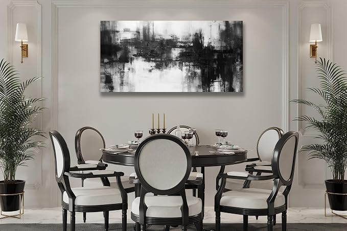 VHMING Black Abstract Wall Art Decor Black and White Painting Pop Culture Wall - Image 6