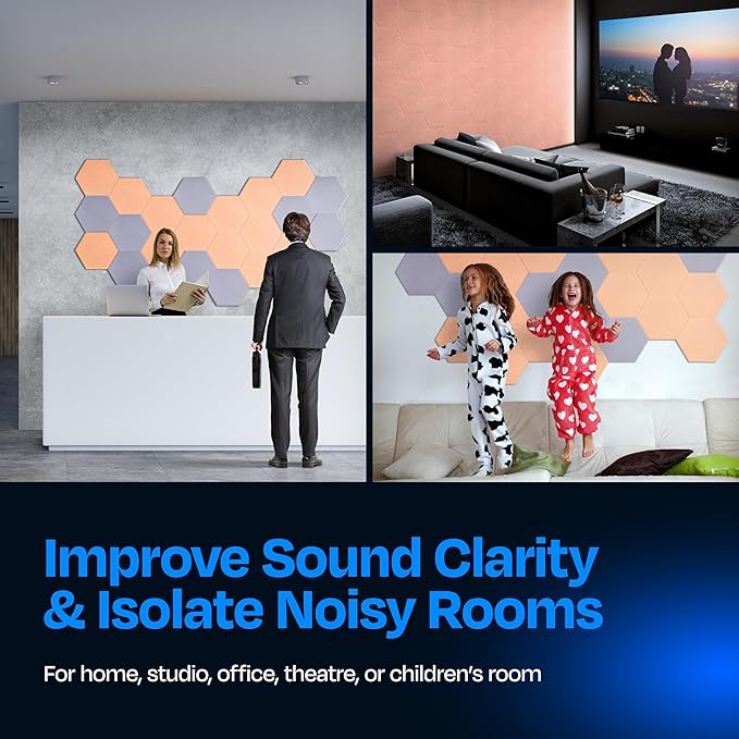 Acoustic Panels 12-Pack Soundproof Wall Panels 14"X12.1"X0.4" Sound Panels High - Image 4