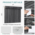 VEELIKE Charcoal Black Wood Slat Wallpaper Peel and Stick Modern Wood Panel - Image 9