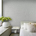 Yancorp 10ft Textured Fabric Gray Wallpaper Faux Grasscloth Grey Peel and Stick - Image 7
