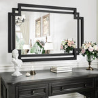 28" x 40" Black Wall Mirror for Decor, Large Bathroom Mirror by AutdotWallMirrors