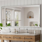 72'' x 36'' Large Beveled Silver Bathroom Vanity Mirror, Shatterproof Rectangle by QUEENFUN