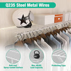 HAUSHOF Closet Shelves Wall Mounted 4-Pack, 4ft x 16in White Metal Wire Shelving - Image 4