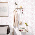 Ismoon Large Floral Peel and Stick Wallpaper Boho White/Pink Contact Paper - Image 7